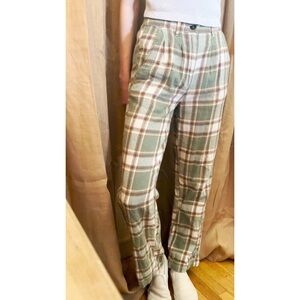 Obey Organic Pia Flannel straight Leg Pants size 24” w elastic waistband